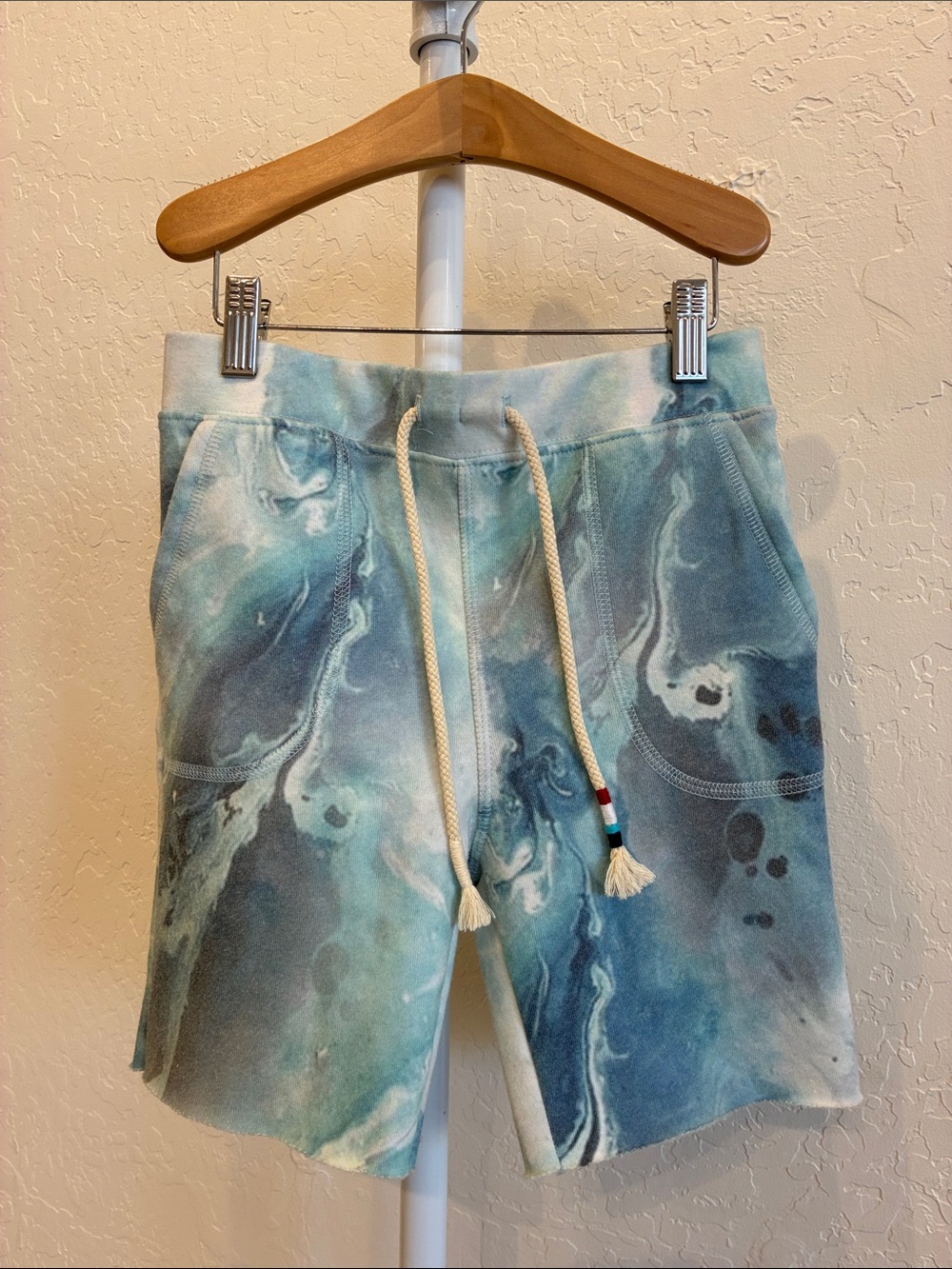 Sol Angeles Kids Tie-Dye Blue Green Marble Shorts